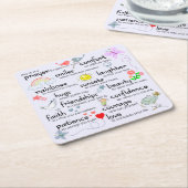 Dessous-de-verre Carré En Papier Ma prière pour vous (Incliné)