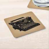 Dessous-de-verre Carré En Papier Machine à écrire d'époque (Incliné)