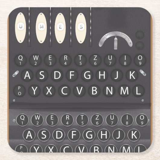 Dessous-de-verre Carré En Papier Machine Enigma (Devant)