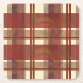 Dessous-de-verre Carré En Papier Madras Plaid Fall Red (Devant)