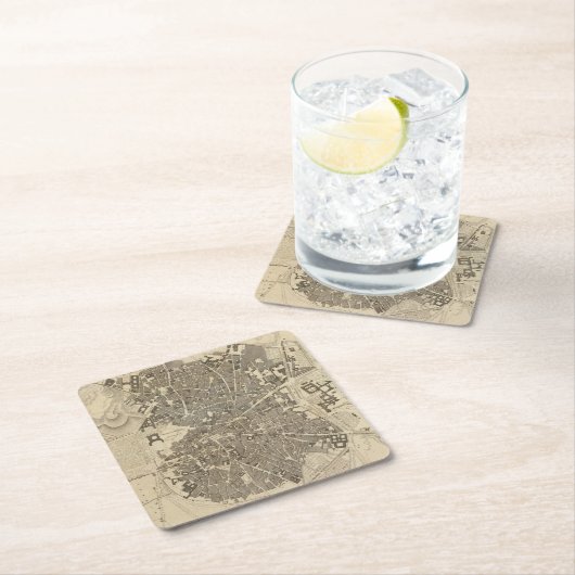 Dessous-de-verre Carré En Papier Madrid, Espagne (En situation)