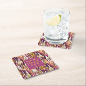 Dessous-de-verre Carré En Papier Magenta Gold Noël Joyeux Motif#25 ID1009 (En situation)