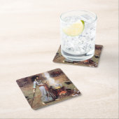 Dessous-de-verre Carré En Papier Magic Circle, John William Waterhouse (En situation)