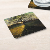 Dessous-de-verre Carré En Papier Magical fireflies dreamy landscape (Incliné)