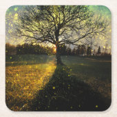 Dessous-de-verre Carré En Papier Magical fireflies dreamy landscape (Devant)