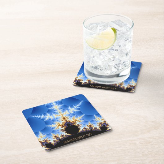 Dessous-de-verre Carré En Papier Magnifique Mandelbrot Fractal (En situation)