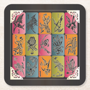 Dessous-de-verre Carré En Papier Mah Jongg One Bams