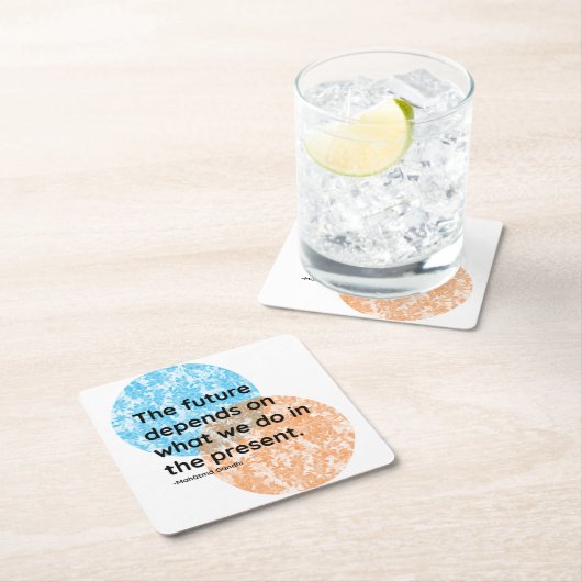 Dessous-de-verre Carré En Papier Mahatma Gandhi Citations futures et actuelles (En situation)