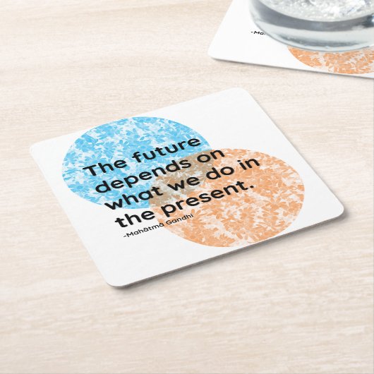 Dessous-de-verre Carré En Papier Mahatma Gandhi Citations futures et actuelles (Incliné)