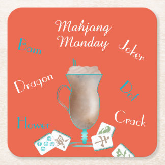 Dessous-de-verre Carré En Papier Mahjong Party Coasters