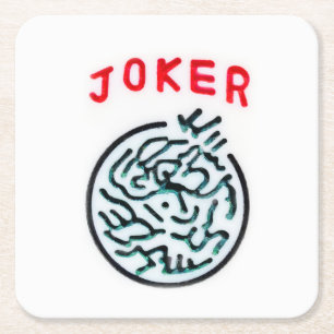 Dessous-de-verre Carré En Papier MahJong symbole du jeu Joker tuile