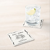 Dessous-de-verre Carré En Papier Main moderne et capricieuse tirée Enregistrer la d (En situation)