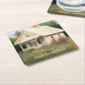 Dessous-de-verre Carré En Papier Maison Blanche (Incliné)