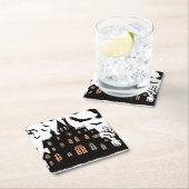 Dessous-de-verre Carré En Papier Maison haunted (En situation)