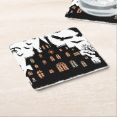 Dessous-de-verre Carré En Papier Maison haunted (Incliné)