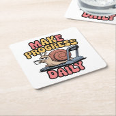Dessous-de-verre Carré En Papier Make Progress Daily (Incliné)