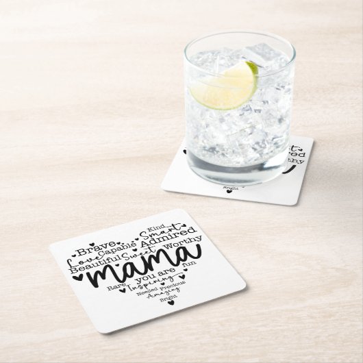 Dessous-de-verre Carré En Papier Maman, tu es (En situation)
