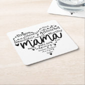 Dessous-de-verre Carré En Papier Maman, tu es (Incliné)