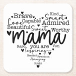 Dessous-de-verre Carré En Papier Maman, tu es<br><div class="desc">Mama You Are Carré Dessous de verre Papier</div>