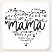 Dessous-de-verre Carré En Papier Maman, tu es (Devant)