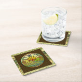 Dessous-de-verre Carré En Papier MAN IN THE MAZE paysage + votre arrière - plan (En situation)