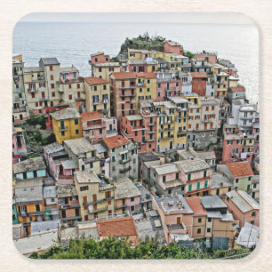 Dessous-de-verre Carré En Papier Manarola - Les Cinque Terre - Dessous de verre Ita