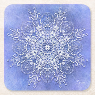 Dessous-de-verre Carré En Papier Mandala. floral ethnique