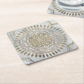 Dessous-de-verre Carré En Papier Mandala Gold Design (Incliné)