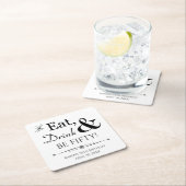 Dessous-de-verre Carré En Papier Mangez Boire et être Cinquante Throwback 50e anniv (En situation)