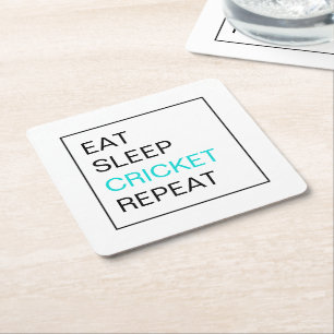 Dessous-de-verre Carré En Papier Mangez le cricket du sommeil Répéter