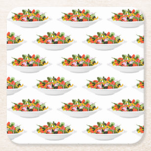 Dessous-de-verre Carré En Papier Mangez plus de plantes frais motivation salade let