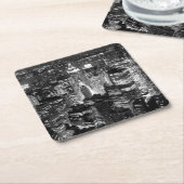 Dessous-de-verre Carré En Papier Manhattan New York nuit Noir et blanc (Incliné)