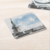 Dessous-de-verre Carré En Papier Manhattan Nyc Liberty Statue (Incliné)