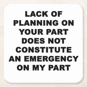 Dessous-de-verre Carré En Papier Manque de planification