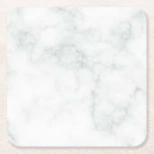 Dessous-de-verre Carré En Papier Marbre Blanc Moderne