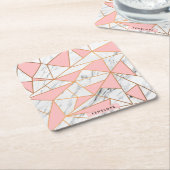 Dessous-de-verre Carré En Papier Marbre Golden Mosaic (Incliné)