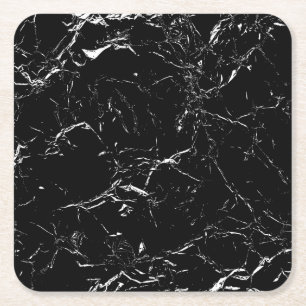 Dessous-de-verre Carré En Papier Marbre noir