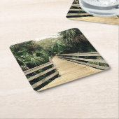 Dessous-de-verre Carré En Papier Marche Tropicale Pier Palm dessous de verre (Incliné)