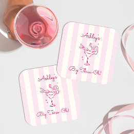 Dessous-de-verre Carré En Papier Margarita Cocktail Dessinée à la Main pour les 30
