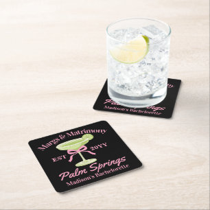 Dessous-de-verre Carré En Papier Marges et Matrimoniales Margaritas Enterrement de