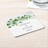 Dessous-de-verre Carré En Papier Mariage (Incliné)