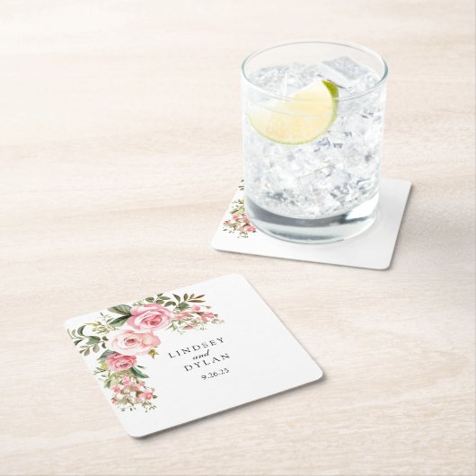 Dessous-de-verre Carré En Papier Mariage (En situation)