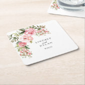 Dessous-de-verre Carré En Papier Mariage (Incliné)