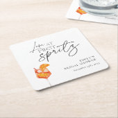 Dessous-de-verre Carré En Papier Mariage à la Première Gorgée de Spritz (Incliné)