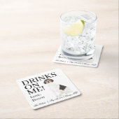 Dessous-de-verre Carré En Papier Mariage beagle (En situation)