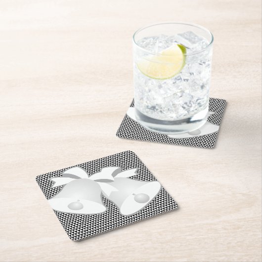 Dessous-de-verre Carré En Papier Mariage Bells (En situation)