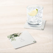Dessous-de-verre Carré En Papier Mariage Branches vertes (En situation)