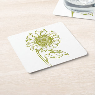 Dessous-de-verre Carré En Papier Mariage champêtre Fleurs de douche de mariage Tour