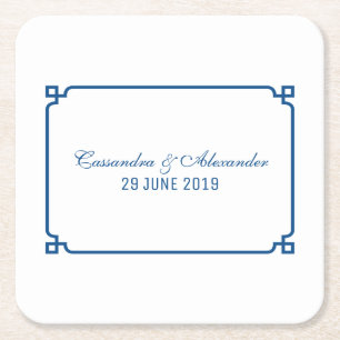 Dessous-de-verre Carré En Papier Mariage chic Lapis Blue Deco