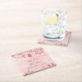 Dessous-de-verre Carré En Papier Mariage chinois à deux fleurs de pêche (En situation)